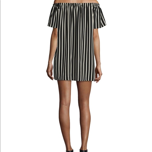 French Connection Black&Cream Off Shoulder Dress - Picture 2 of 4